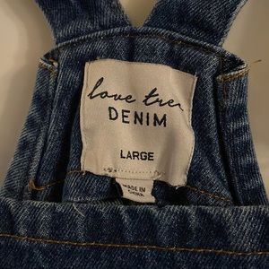Love Tree Distressed Denim Overalls